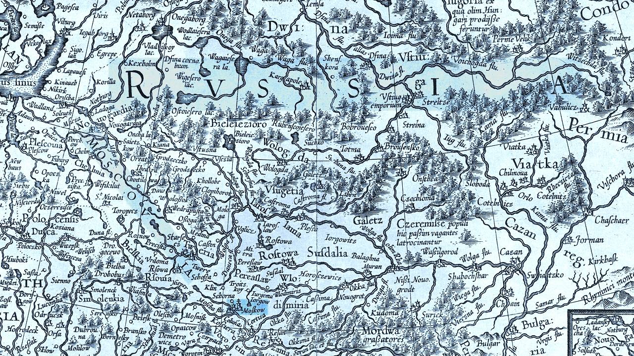 Карта Меркатора, Россия, Руссия, Московия